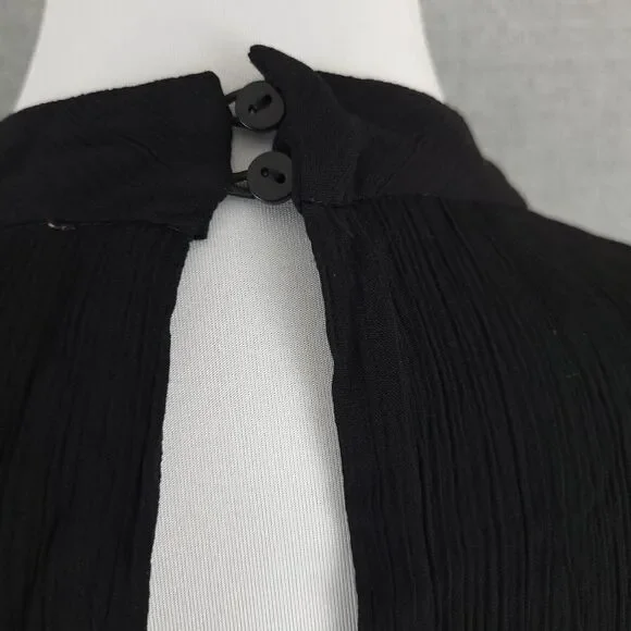 Philosophy Black Whimsigoth Dress 2 Sharkbite Hem Gauzy Ruffle Sleeve Witchy - Picture 4 of 16